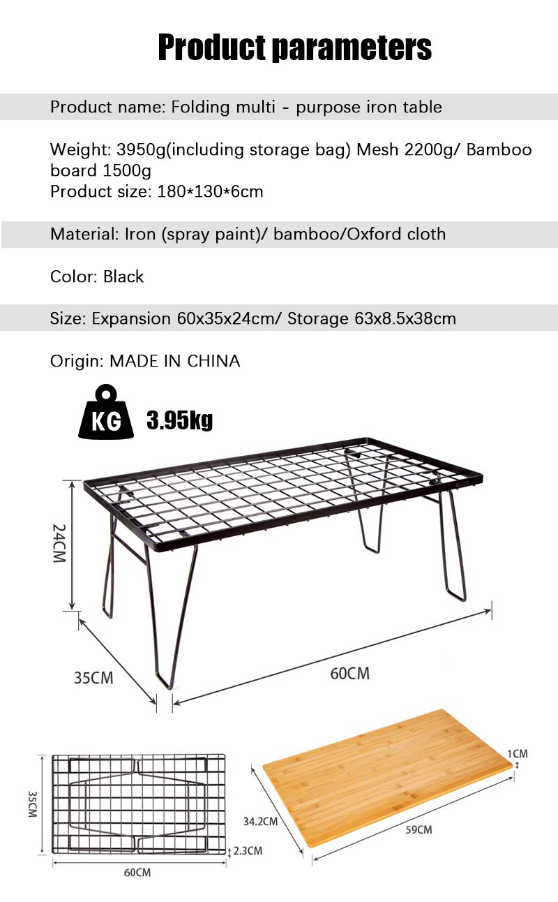 Klappbarer Tisch aus Eisengeflecht für den Außenbereich