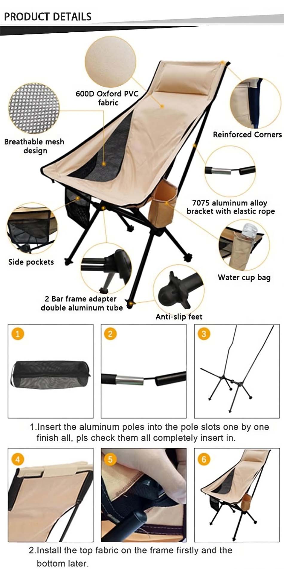 Outdoor-Stuhl mit hoher Rückenlehne