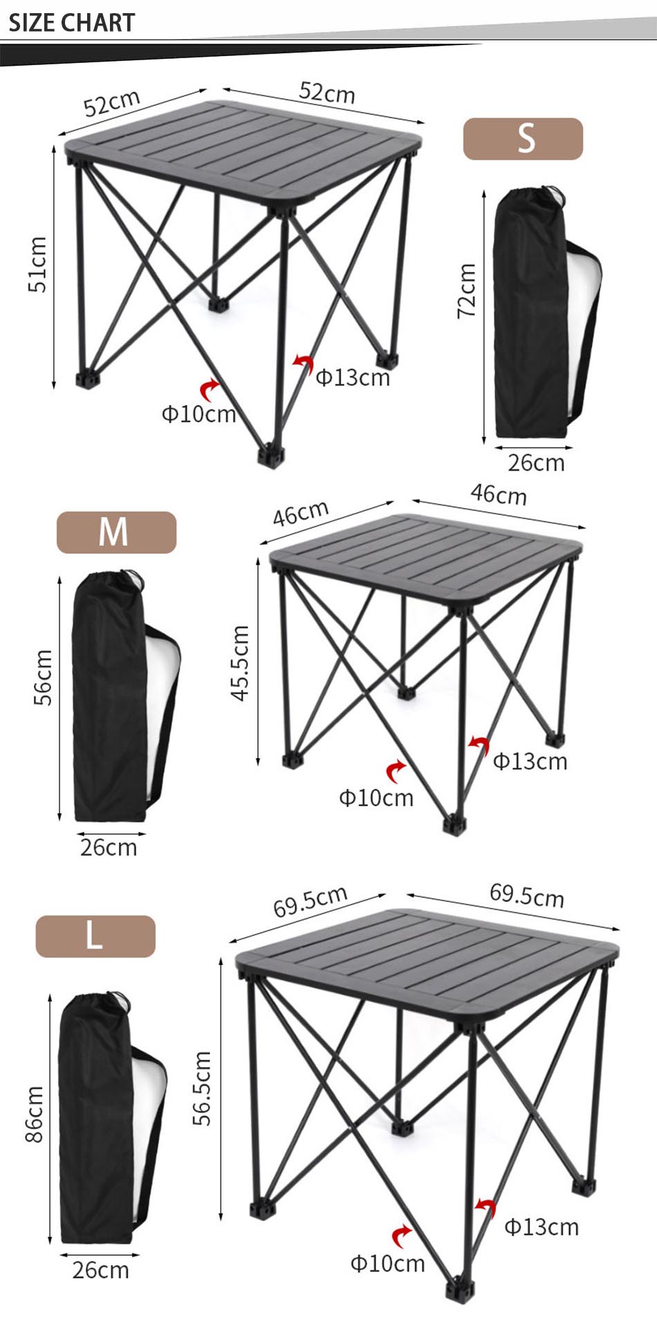 Verstellbarer Picknicktisch