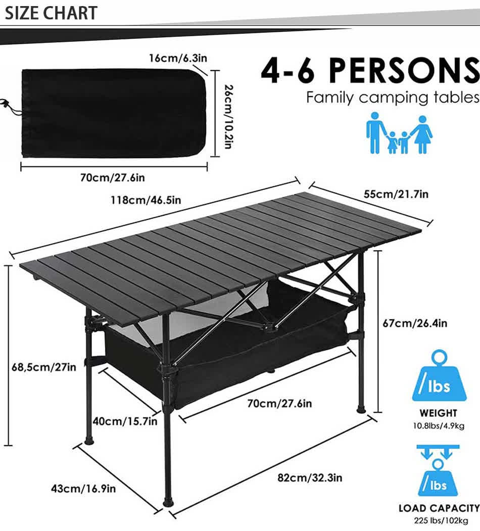Aluminium-Picknicktisch für den Garten