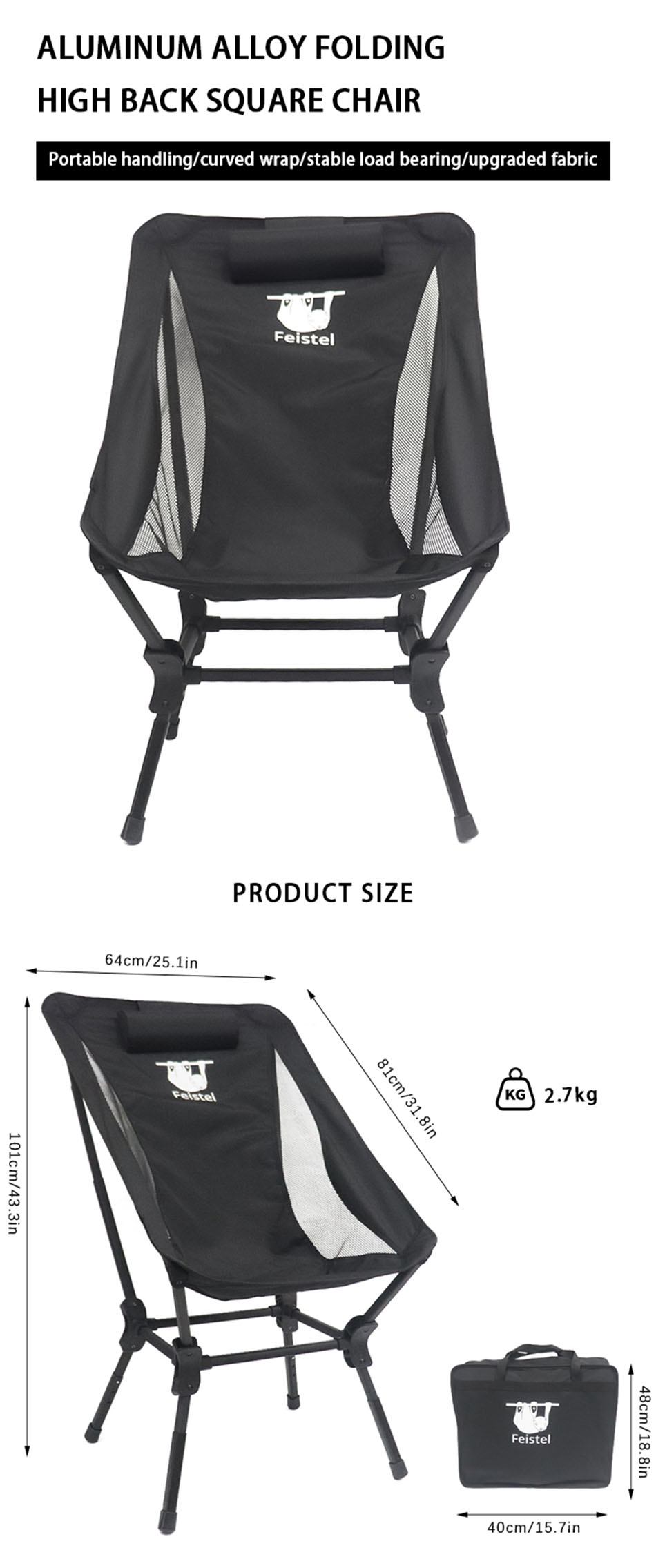 Foldable Camping Chair size