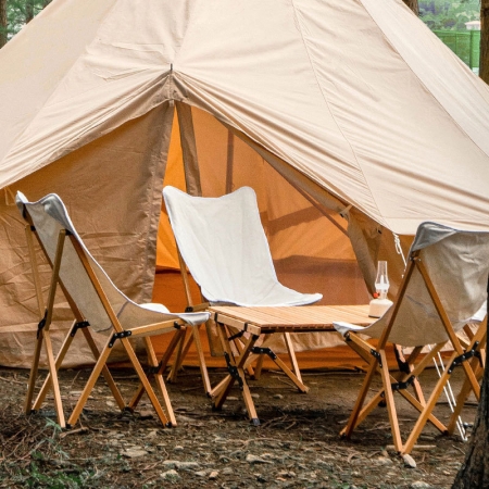 Outdoor-Klappstuhl aus Buche , Strand-Lounge-Holzstuhl für Camping , Backpacking-Picknick-Strand 
