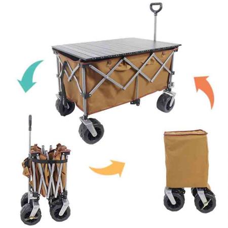 Gartenwerkzeug-Sammlung zusammenklappbarer, faltbarer Outdoor-Gartenwagen mit Abdecktasche 