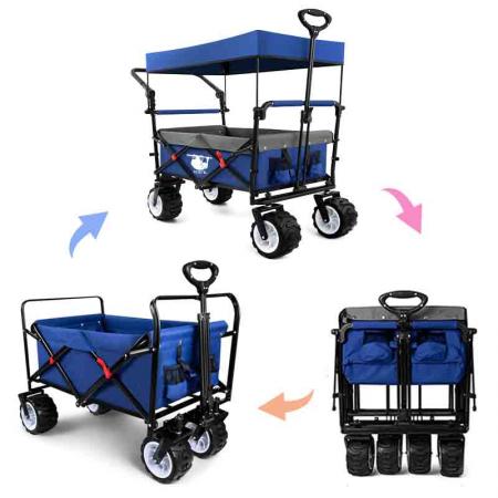 Outdoor Garden Trail Faltbarer, zusammenklappbarer Allzweckwagen für Kinder mit austauschbarer Abdeckung 