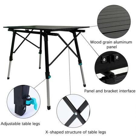klappbarer Outdoor-Tisch Aluminium klappbar höhenverstellbarer Klapptisch Camping Outdoor Leichtgewicht für Camping 