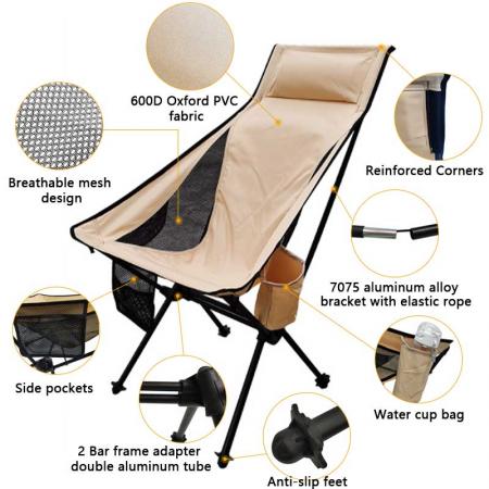 Tisch- und Stuhlset für den Außenbereich, tragbarer Camping-Klappstuhl mit Tragetasche, leicht zu tragen für den Außenbereich 