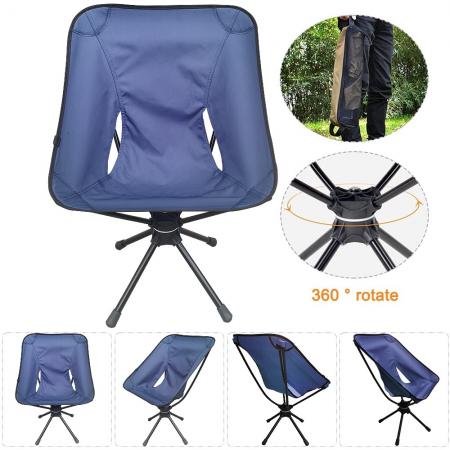 Drehstuhl Camping Outdoor Stuhl Leichter langlebiger Klappstuhl aus Aluminiumlegierung 360 drehbarer Drehstuhl mit Tragetasche 