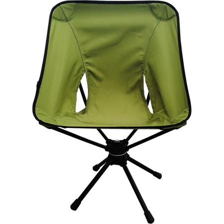 Kompakter, zusammenklappbarer 360-Grad-Camping-Drehstuhl aus Aluminium zum Angeln und Wandern. 