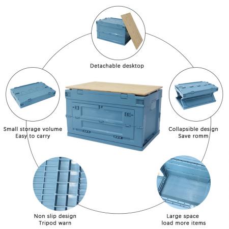 Zusammenklappbarer Aufbewahrungsbehälter Multifunktions-Aufbewahrungsbehälter aus faltbarem Kunststoff für Camping Home
 