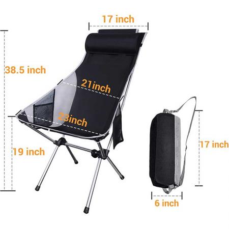 Hot-Sale ultraleichter Klapp-Campingstuhl , kompakter tragbarer Rucksackstuhl - hohe Rückenlehne 