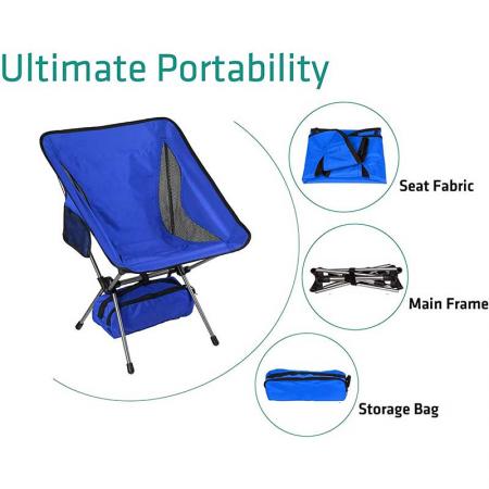 tragbarer ultraleichter Camping-Mondstuhl, leichtes Angeln, Camping-Grillstühle, faltbar, Wandern 