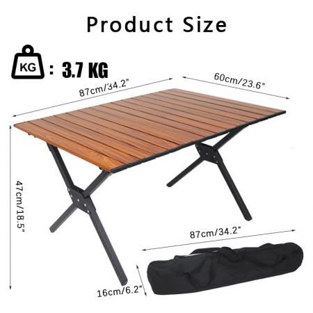 Faltbarer Holztisch, tragbarer Campingtisch für Outdoor-/Indoor-Picknick-Reisen, Strandcamp, BBQ-Hinterhof 