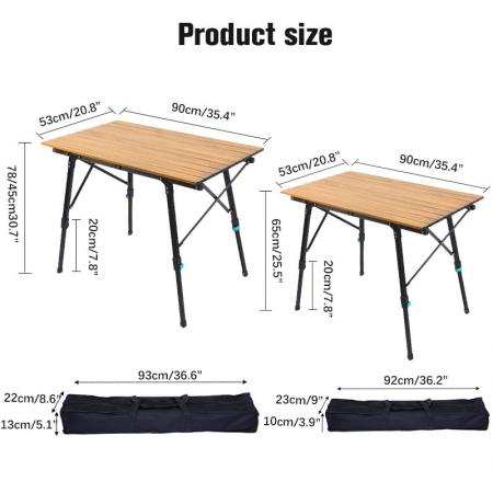 höhenverstellbarer Tisch Campingtisch im Freien tragbar klappbarer leichter Tisch für Picknickstrand höhenverstellbares Tischbein 