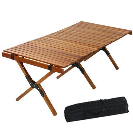 Klappbarer Picknicktisch aus Holz mit Rolltop für den Außenbereich 