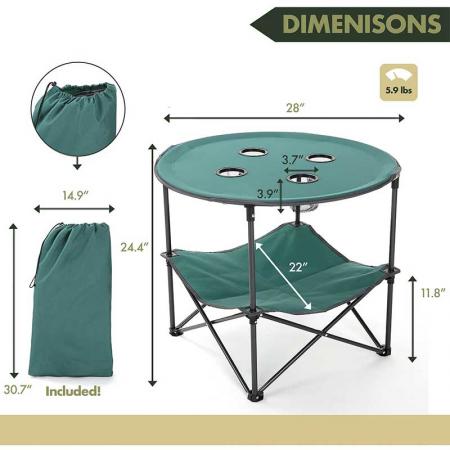 Klapptisch tragbarer Campingtisch ultraleicht kompakt mit Tragetasche für Picknick-Camping im Freien 