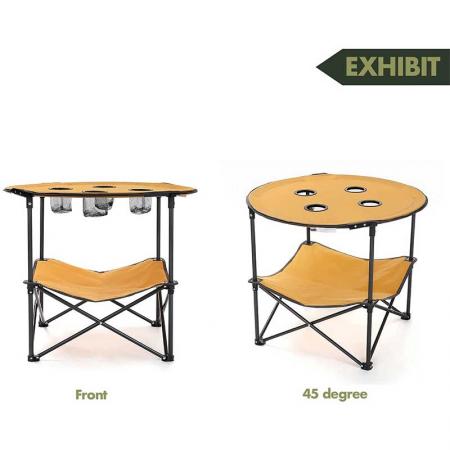 Tische Faltbarer tragbarer Tisch mit 4 Getränkehaltern und Aufbewahrungstasche Faltbares Picknick für den Strand im Freien 