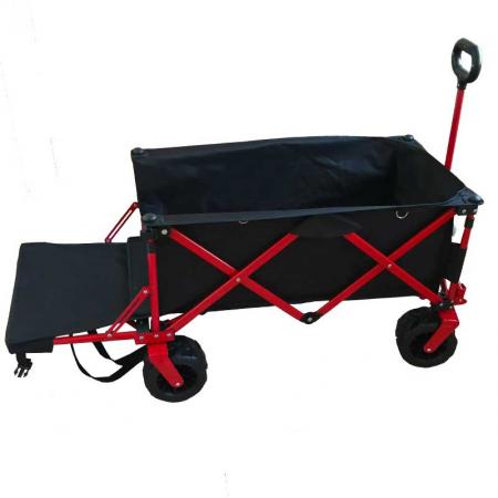 Cart Utility Heavy Duty Kapazität zusammenklappbarer Outdoor-Wagen Patio Gartenwagen mit 2 Getränkehaltern und Rädern für Camping und Picknick 