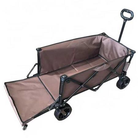 Cart Utility Heavy Duty Kapazität zusammenklappbarer Outdoor-Wagen Patio Gartenwagen mit 2 Getränkehaltern und Rädern für Camping und Picknick 