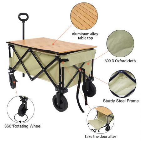 Amazon Basics Garden Tool Collection, zusammenklappbarer, zusammenklappbarer Gartenwagen für den Außenbereich mit Abdecktasche 