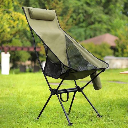 Faltbarer Campingstuhl aus Stoff Faltbarer Mondstuhl Ultraleichter tragbarer Outdoor-Klappstuhl für Angeln im Freien 