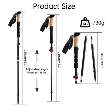Amazon heißer Verkauf OEM zusammenklappbare ultraleichte zusammenklappbare Faltknüppel-Trekkingstöcke faltbar 