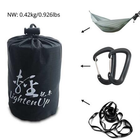 Camping-Fallschirm-Hängematte, doppelt, einzeln, tragbare Hängematten mit 2 Baumgurten für Rucksackreisen, Reisen, Strand, Hinterhof 