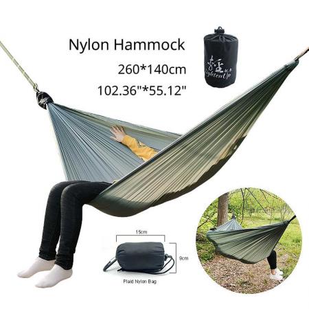 2022 Camping-Hängematte, tragbare Nylon-Hängematte, Doppel-Hängematte, Campingzubehör für drinnen und draußen 