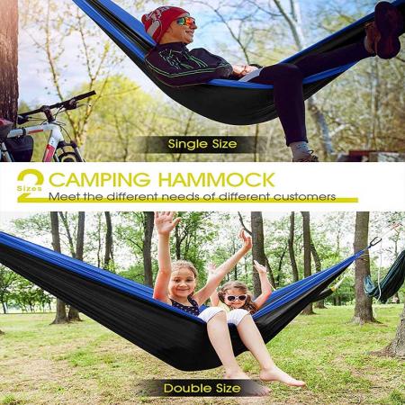 Amazon Hot Sales Leichte Hängematte Camping Outdoor Nylon Hängematte mit Baumgurten für den Außenbereich 