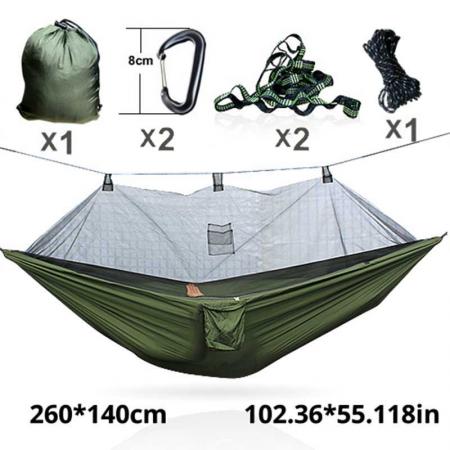 Camping-Nylon-Hängematten-Moskitonetz mit strapazierfähigem Baumgurt für Reisen, Rucksackreisen, Wandern, Outdoor-Aktivitäten 