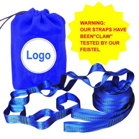 2022 kundenspezifisches Logo niedriges MOQ blaue Hängemattengurte für Hängematten-Aufhängungssystem-Kit 