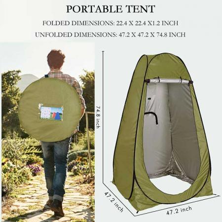 Pop-up-Sichtschutzzelt Camping-Duschzelt Umkleidekabine mit Tragetasche für Outdoor-Wanderungen
 