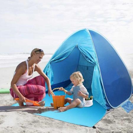 leichtes Outdoor-Fiberglas-Rucksack für große Familien, wasserdichtes, zusammenklappbares, automatisches Pop-up-Strandzelt
 