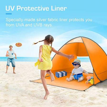 Anti-UV-Strandschattierung Strandüberdachungszelt Sonnensegel mit verlängertem Boden
 