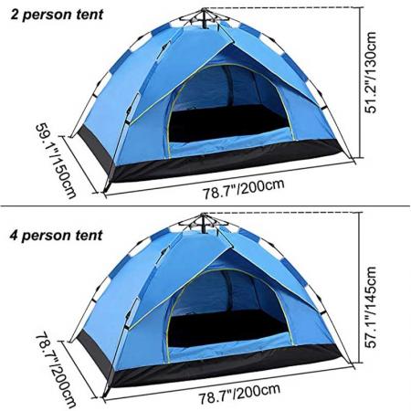 Wasserdichtes Campingzelt für 2-3 Personen im Freien, militärischer Strand, klappbares automatisches Popup-Sofortcampingzelt
 