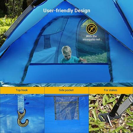 wasserdichte automatische tragbare Campingzelte für 3-4 Personen für Outdoor-Wanderungen
 
