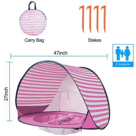 Strandzelt Strandschatten tragbares Zelt Sonnenschutz Pop-up-Baby-Strandzelt
 