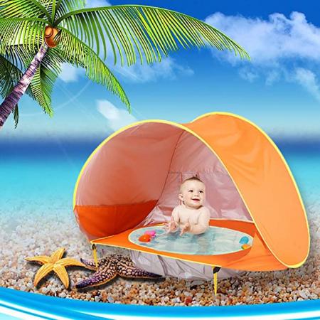 Strandzelt Pool Baby Pop-Up Sonnenschutz UPF 50+ Schutz für Strand im Freien
 