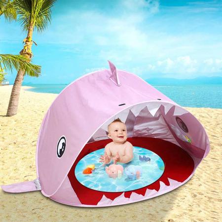 Baby-Strandzelt mit Pool UPF 50+ Strand-Sonnenschutz-Außenzelt für Babys und Kinder
 