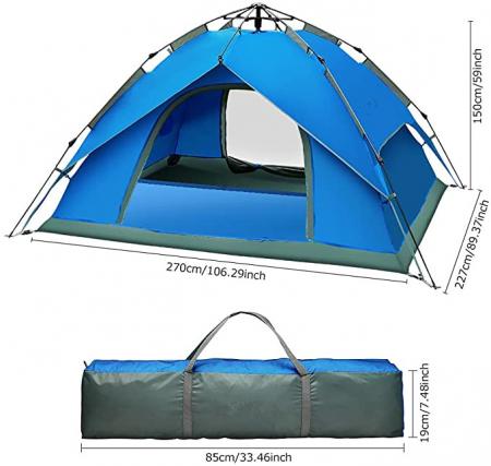 wasserdichte automatische tragbare Campingzelte für 3-4 Personen für Outdoor-Wanderungen
 