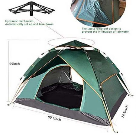 Großhandel 3-4 Personen vollautomatische offene Zelte auf Lager Doppel Campingzelt Sonnenzelt
 
