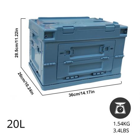 Faltbare Aufbewahrungsbox mit Deckel 50L Faltwagen tragbare Aufbewahrungsbox für Autopicknick
 