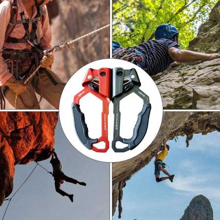 hochwertiges Outdoor-Bergsteigen Baumpfleger Klettern Abseilen Ausrüstung Handsteigklemme für 8-12 mm Seil
 