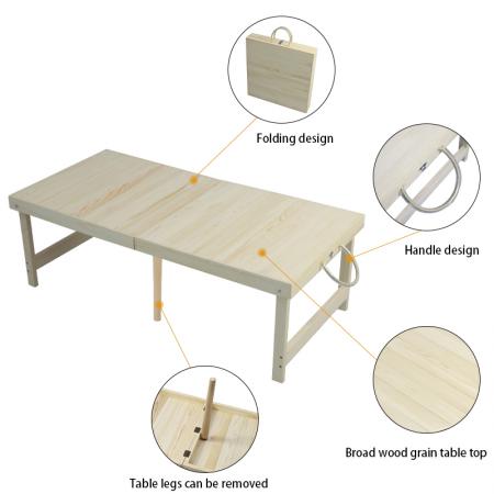 Klappbarer Picknicktisch aus Holz im neuen Design für Camp BBQ, Picknick, Party, Strand 