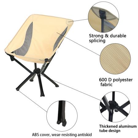 Schwerlast-Campingstuhl Zusammenklappbarer, leichter Stuhl in Flaschengröße für Outdoor-Camping. Aufbau in 5 Sekunden 