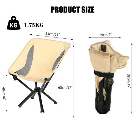 Schwerlast-Campingstuhl Zusammenklappbarer, leichter Stuhl in Flaschengröße für Outdoor-Camping. Aufbau in 5 Sekunden 