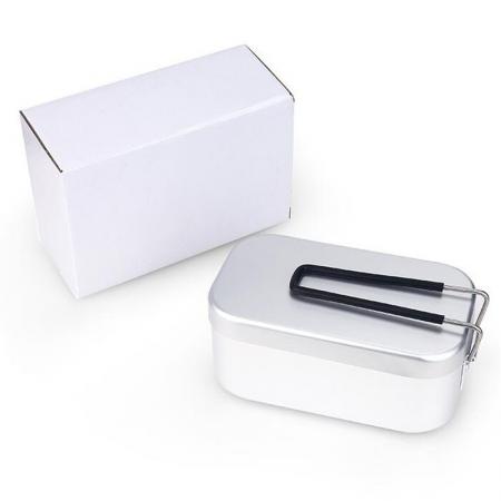 Aluminium-Lebensmittel-Lunchbox mit Griff, lebensmittelechtes rechteckiges Metall-Aluminium-Bento-Lunchbox für Outdoor-Camping 