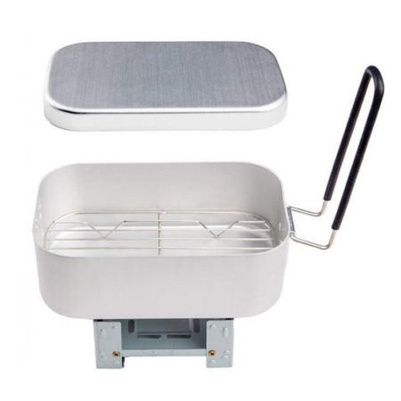 Aluminium-Lebensmittel-Lunchbox mit Griff, lebensmittelechtes rechteckiges Metall-Aluminium-Bento-Lunchbox für Outdoor-Camping 