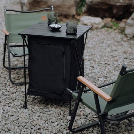 2023 Neuer multifunktionaler Camping-Außentisch, faltbarer Picknicktisch, Lagerregal mit Aufbewahrungskorb 