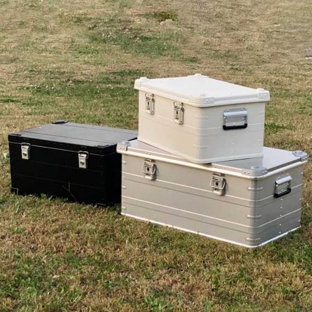Outdoor-Aufbewahrungsbox aus Aluminiumlegierung, Camping-Reise-Aufbewahrungsbox, große Kapazität, Auto-Werkzeugkasten, 38 l/59 l/110 l 