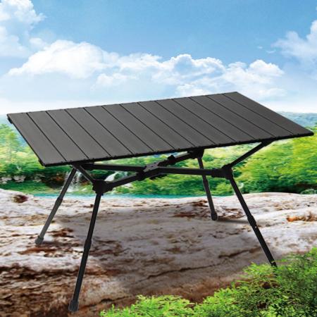 2023 Neuer tragbarer, zusammenklappbarer Campingtisch, faltbarer Outdoor-Aluminium-Picknick-Strandtisch mit stabiler X-Stange 